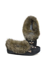 Beaded Slipper w/Fur, Orlon