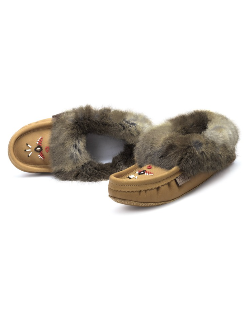 Beaded Slipper w/Fur, Orlon