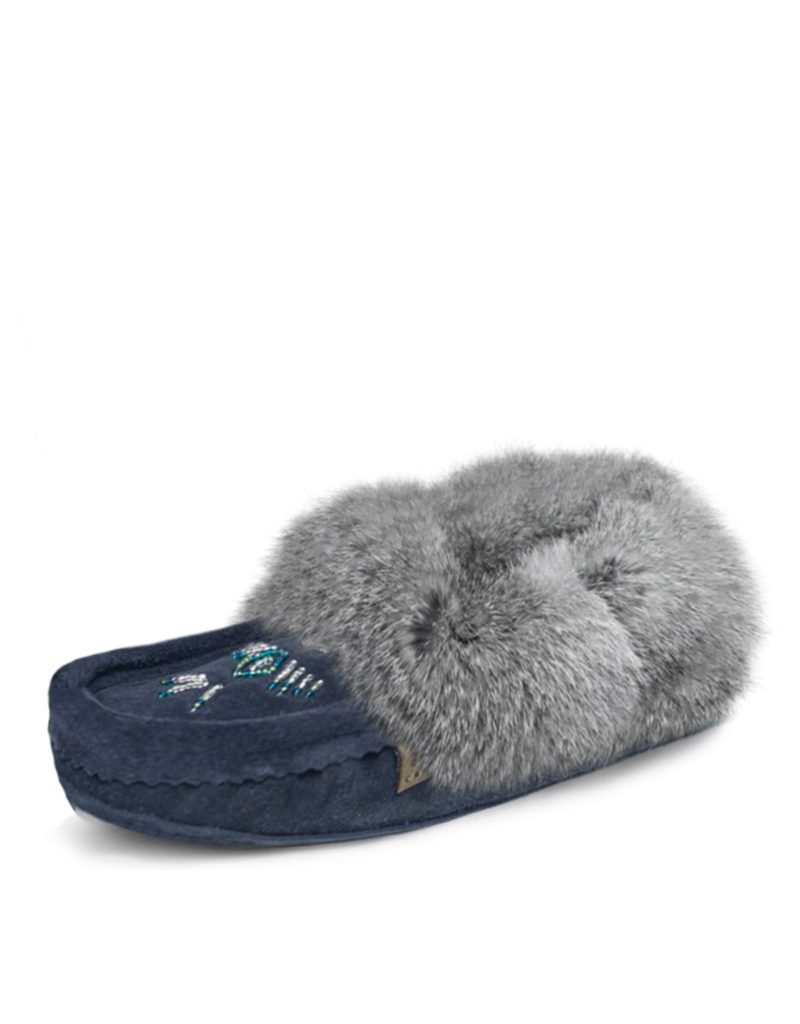 Beaded Slipper w/Fur, Orlon
