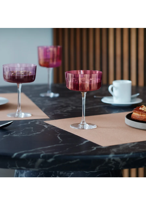 David Shaw Gems Champagne/Cocktail Glass-l Assorted Garnet -230ml-Set of 4