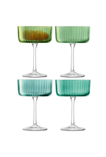 David Shaw Gems Champagne/Cocktail Glass-l Assorted Jade-230ml-Set of 4