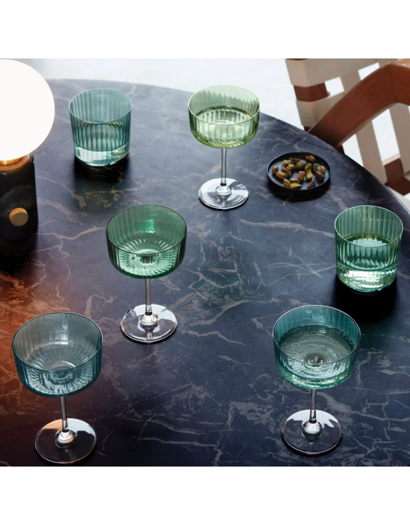 David Shaw Gems Champagne/Cocktail Glass-l Assorted Jade-230ml-Set of 4