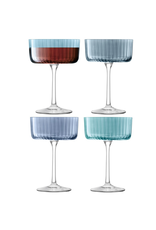 David Shaw Gems Champagne/Cocktail Glass-Assorted Sapphire-230ml-Set of 4