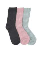 LimLim Heart Embossed Socks-Black
