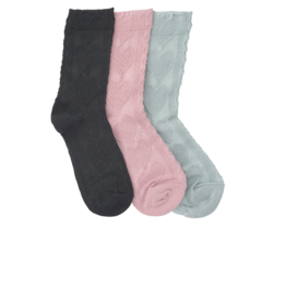LimLim Heart Embossed Socks-Black