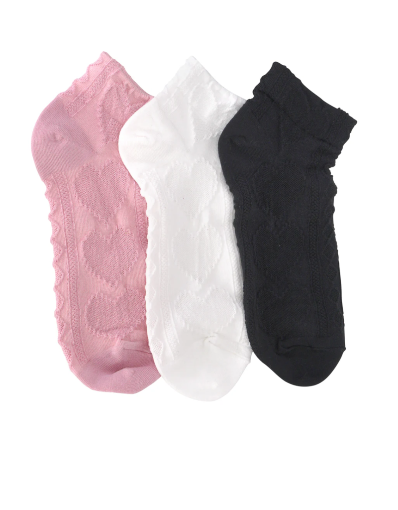 LimLim Short Embossed Heart Socks