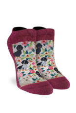 Good Luck Socks Women's Floral Dachshunds Ankle Socks