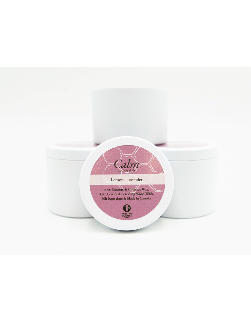 Green Ash Decor Calm-Lemon & Lavender-Crackling Wood Wick