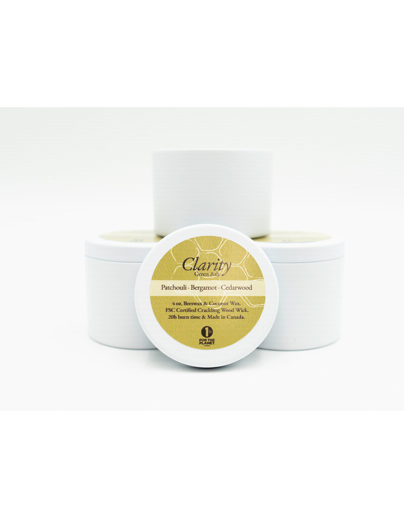 Green Ash Decor Clarity-Crackling-Patchouli, Bergamot, Cedarwood-Wood Wick