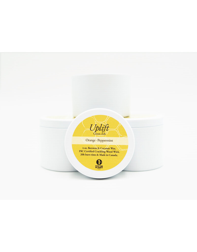 Green Ash Decor Uplift-Orange & Peppermint-Crackling Wood Wick