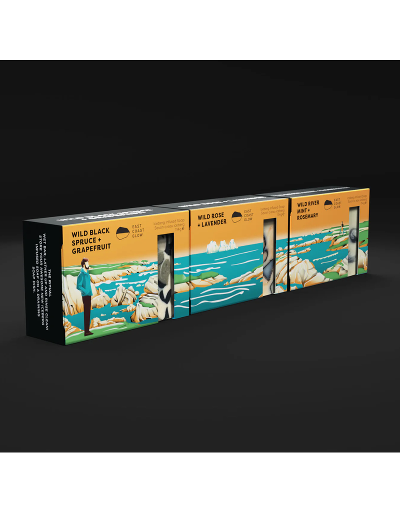 East Coast Glow Wild River Mint + Rosemary Iceberg Infused Soap