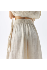 Pokoloko Crinkle Palazzo Pants-Cream-One Size