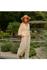 Pokoloko Crinkle Palazzo Pants-Cream-One Size