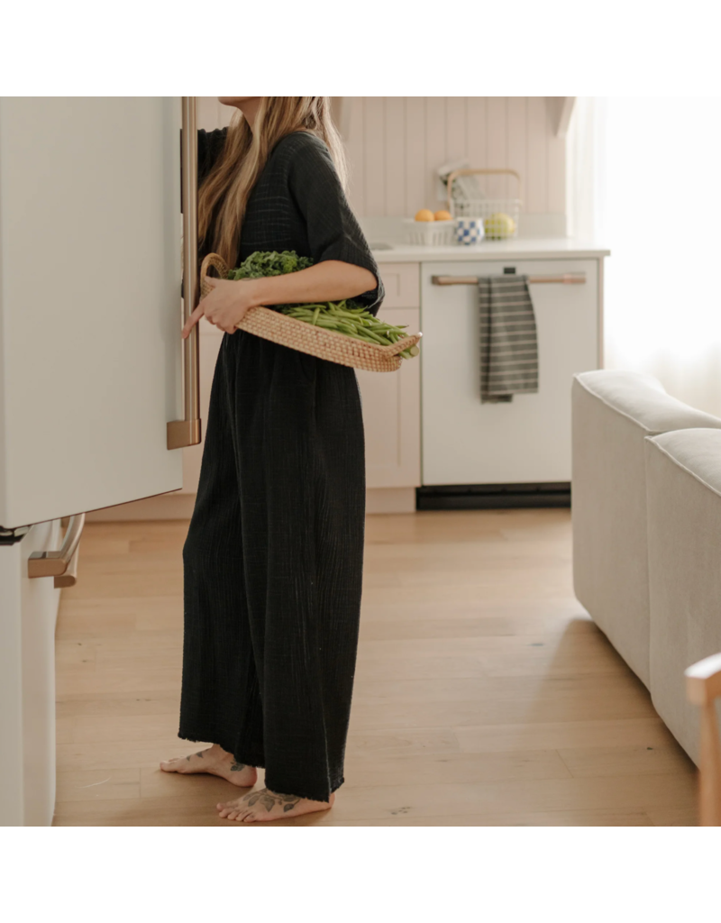 Pokoloko Crinkle Palazzo Pants-Black-One Size