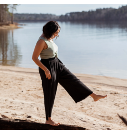 Pokoloko Crinkle Palazzo Pants-Black-One Size