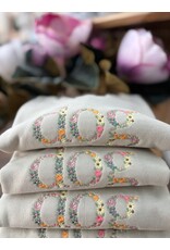 Meghan Ashley Designs Dog Mom Floral Embroidered Crewneck-Sand