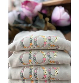 Meghan Ashley Designs Dog Mom Floral Embroidered Crewneck-Sand