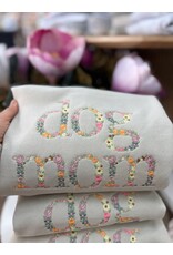 Meghan Ashley Designs Dog Mom Floral Embroidered Crewneck-Sand