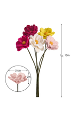 Torre & Tagus Felt Floral Multi Daisy Stem-15"