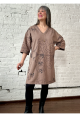Smoking Lily Market Tunic-Mocha Bees & Cross Stitch
