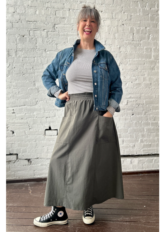 Smoking Lily Piper Skirt-Pesto