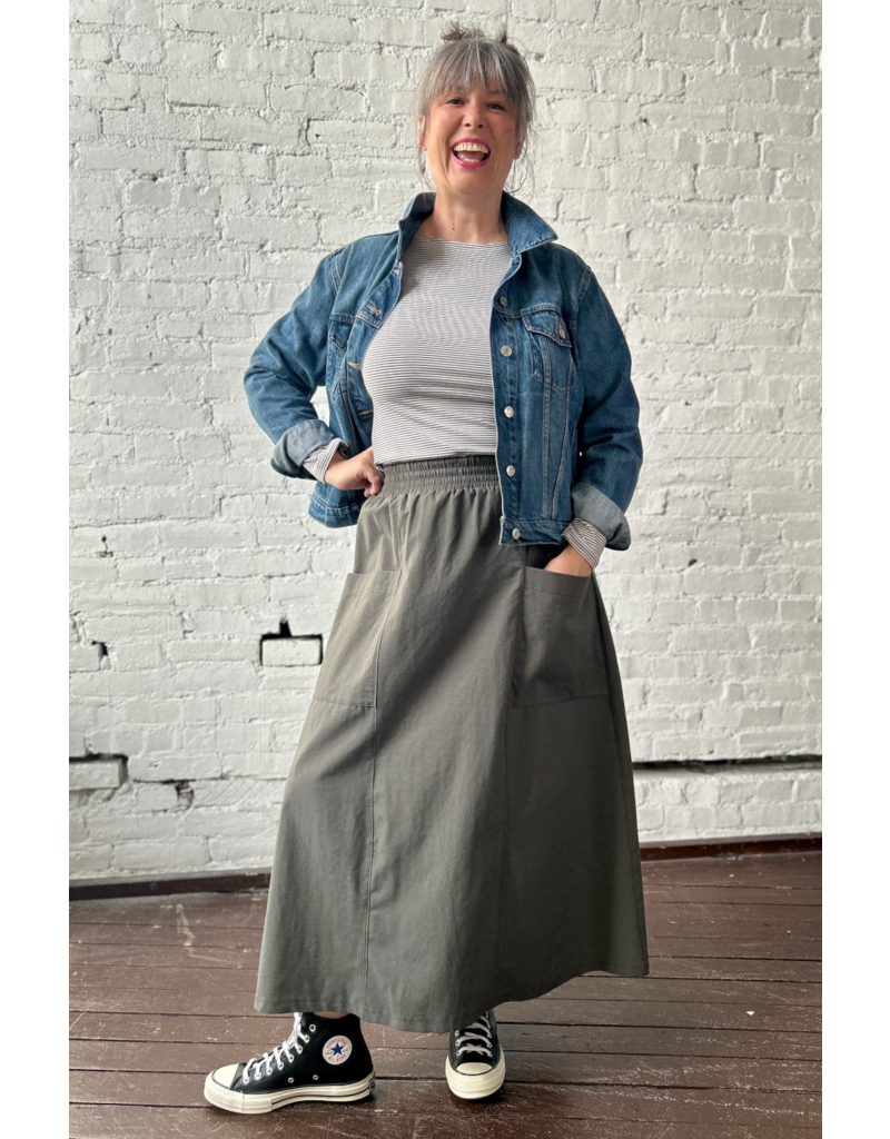 Smoking Lily Piper Skirt-Pesto