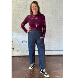 Smoking Lily Wren Work Pants-Stretch Denim-Medium Wash