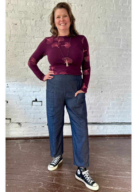 Smoking Lily Wren Work Pants-Stretch Denim-Medium Wash