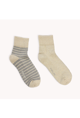Pokoloko Striped-Solid Pima Socks-Pack of 2