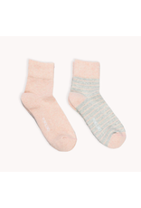 Pokoloko Striped-Solid Pima Socks-Pack of 2