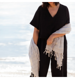 Pokoloko Crinkle Crop Top-Black-O/S