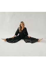 Pokoloko Crinkle Skirt Pants-Black-O/S