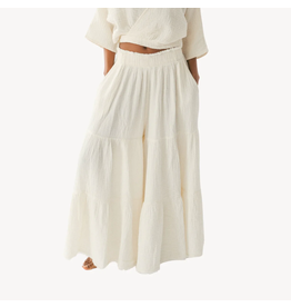 Pokoloko Crinkle Skirt Pants-Cream-O/S
