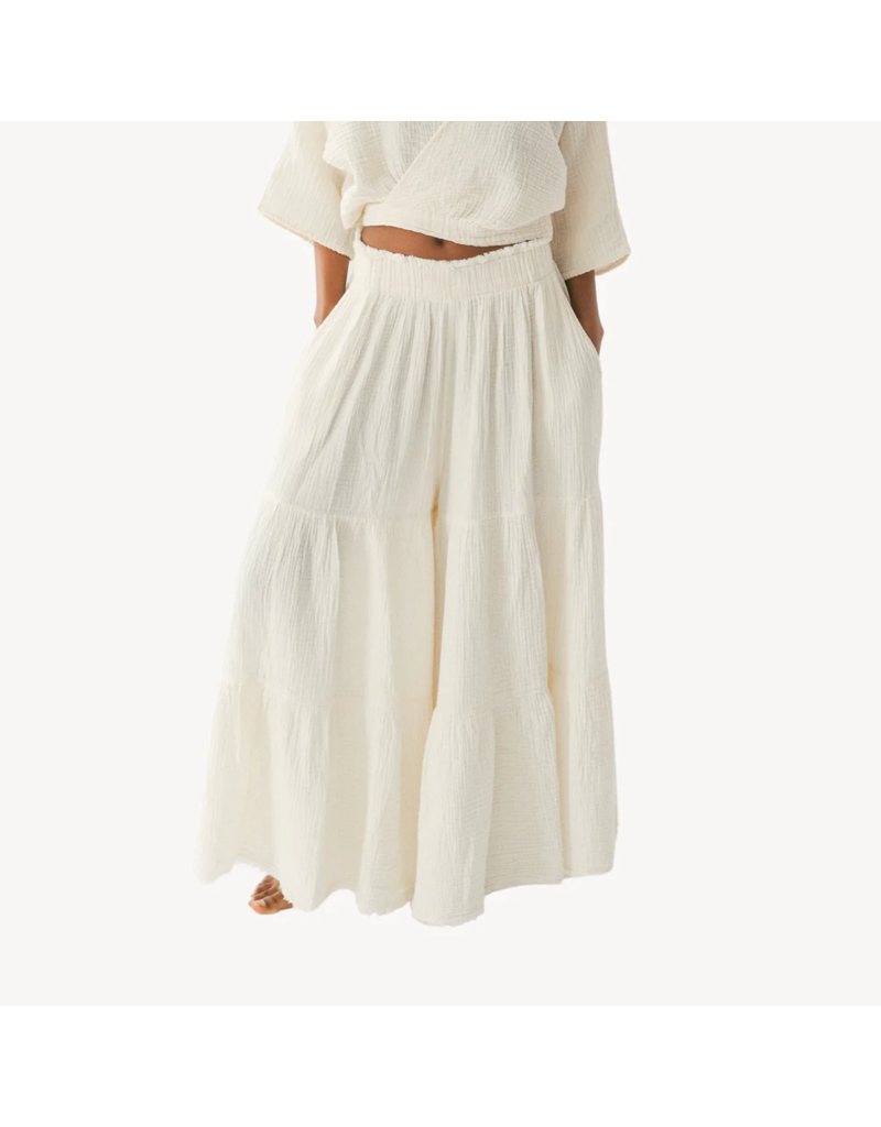 Pokoloko Crinkle Skirt Pants-Cream-O/S