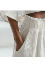 Pokoloko Crinkle Skirt Pants-Cream-O/S