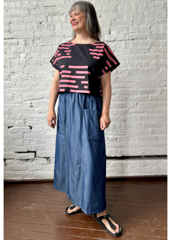Smoking Lily Piper Skirt-Denim