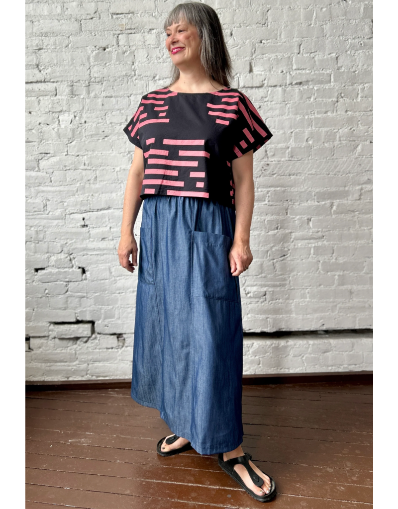 Smoking Lily Piper Skirt-Denim