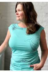 Smoking Lily Simple Tee-Whales and Compass Rose-Bali Hai