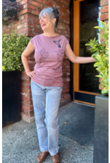 Smoking Lily Simple Tee-Floral w/Hummingbirds