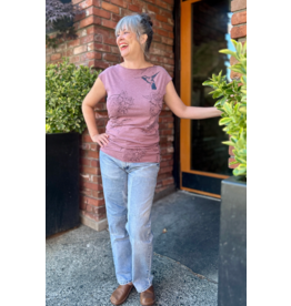 Smoking Lily Simple Tee-Floral w/Hummingbirds