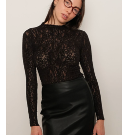 Kuwalla Reiko Lace Top-Black