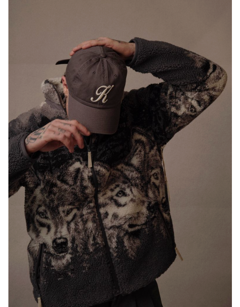 Kuwalla Printed Sherpa Fleece-Wolf Pack