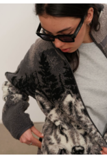 Kuwalla Printed Sherpa Fleece-Wolf Pack