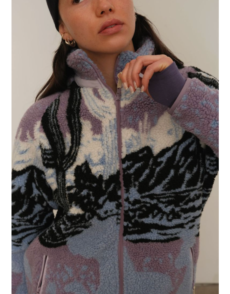 Kuwalla Printed Sherpa Fleece-Sunset Stallion