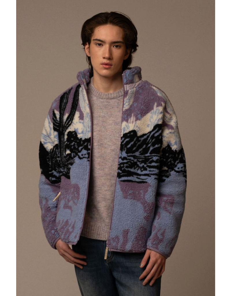 Kuwalla Printed Sherpa Fleece-Sunset Stallion