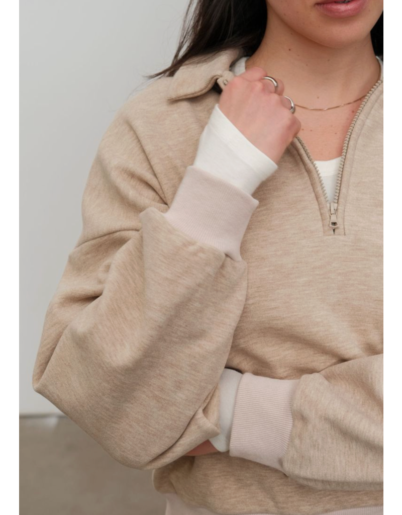 Kuwalla Gabbie Plush Polo-Melange Beige