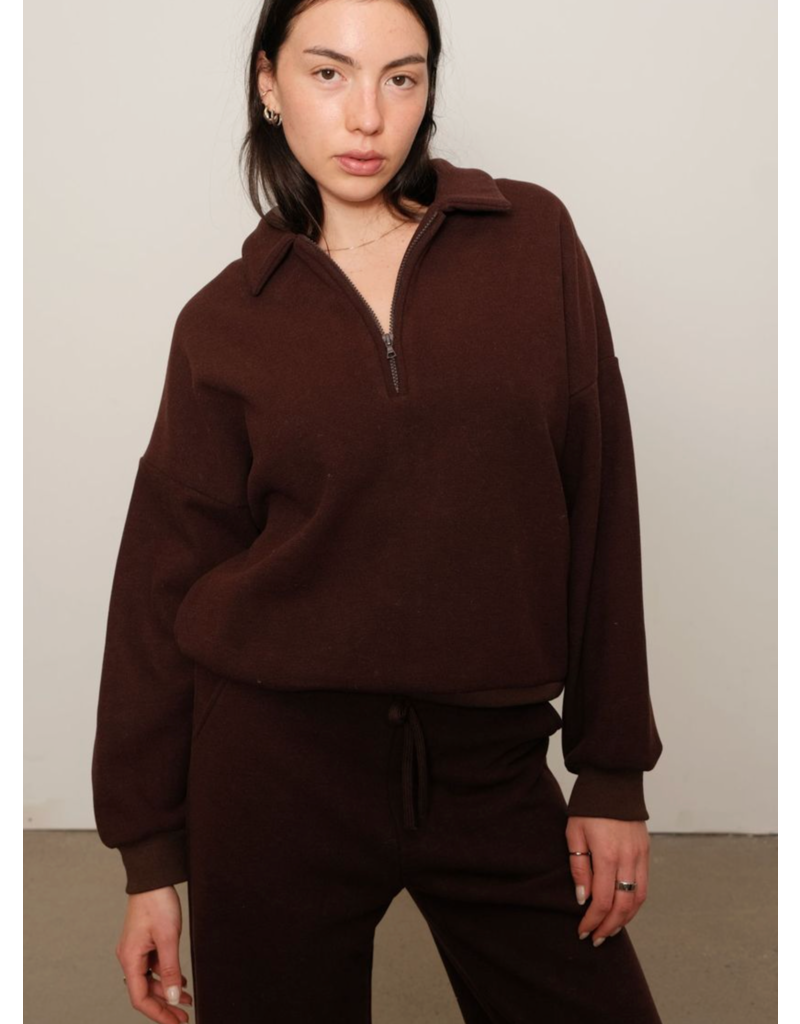 Kuwalla Gabbie Plush Polo-Chocolate Brown