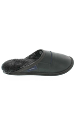 Garneau Mule Slipper-Black Leather-Mens