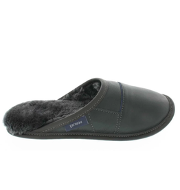 Garneau Mule Slipper-Black Leather-Mens