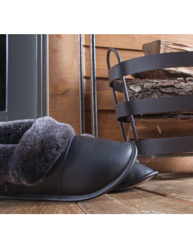 Garneau Lazybone Slippers -Black Leather-Mens